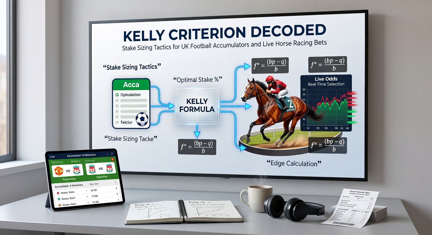 Graph illustrating Kelly Criterion growth curves for bankroll management in betting scenarios, showing exponential growth with optimal staking versus flat betting