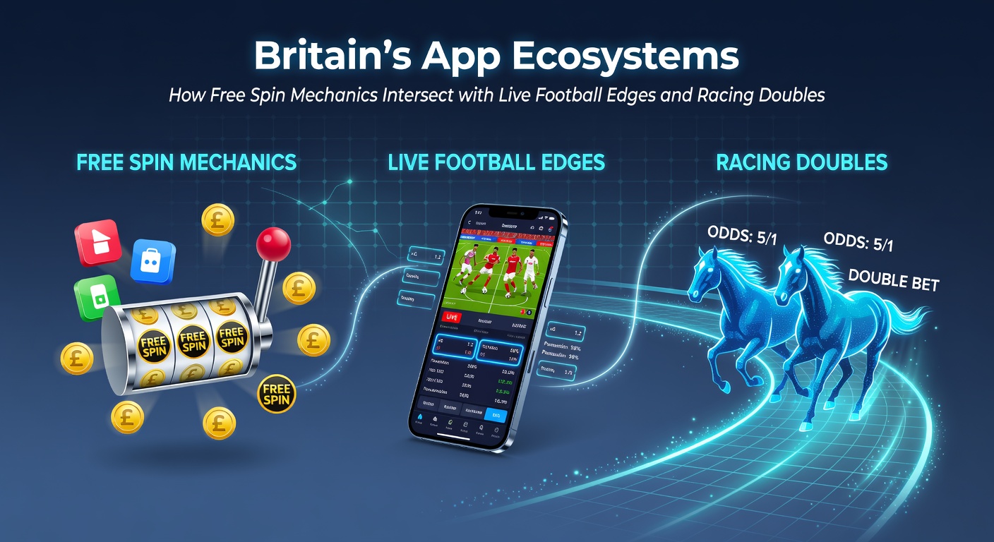 Britain's betting app interface displaying integrated free spin options alongside live football odds and racing doubles