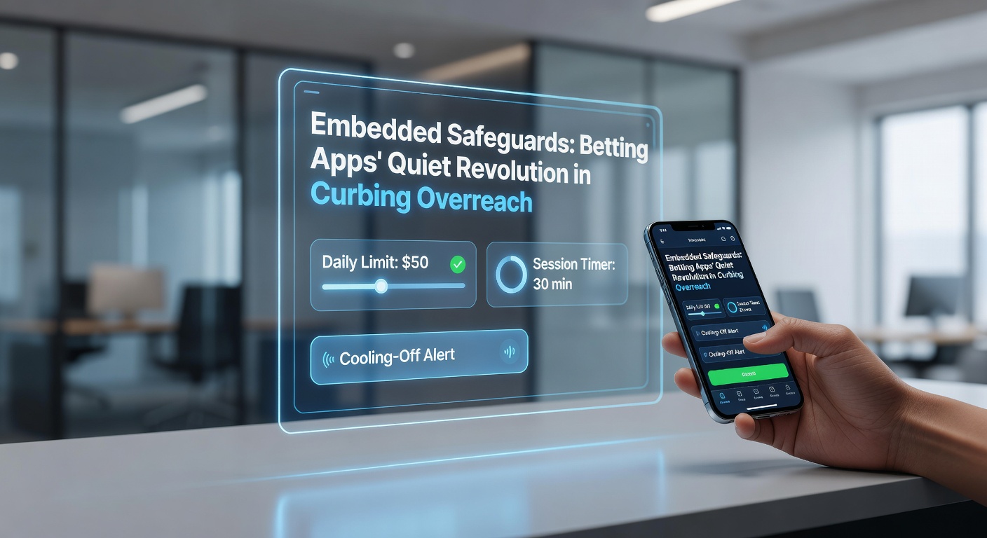 Screenshot of a betting app interface displaying a pop-up reality check with session time and spend limits