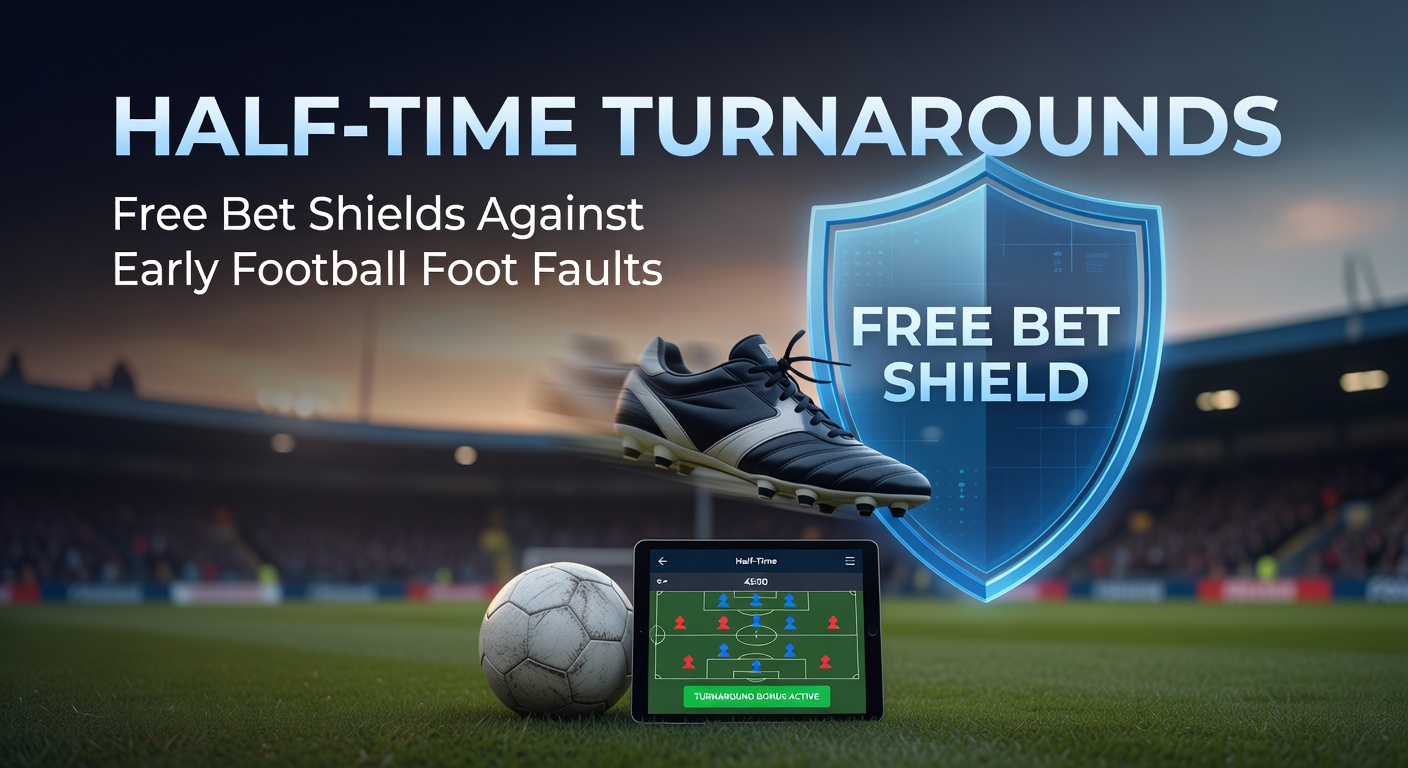 A tense football match at half-time with players strategizing, highlighting turnaround potential