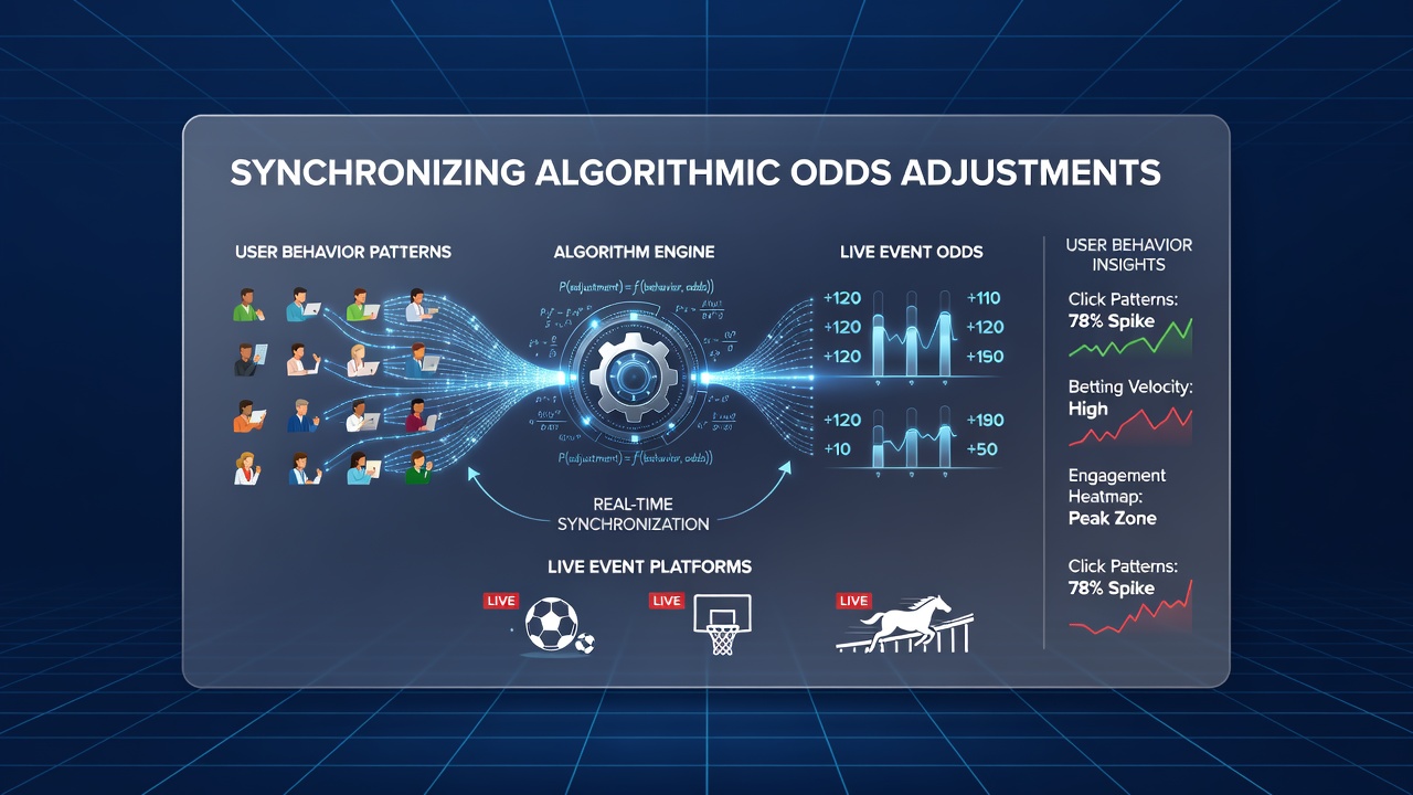 Live event platform dashboard displaying real-time odds adjustments based on user behavior patterns